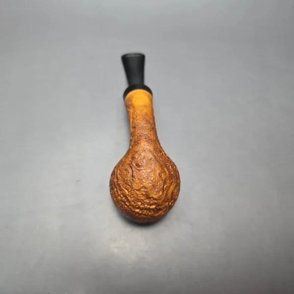 Papa Bear's Pipes by Tim Beaumont Sandblasted Apple w/ Spalted Poplar Handmade Briar Pipe, New - Image 4
