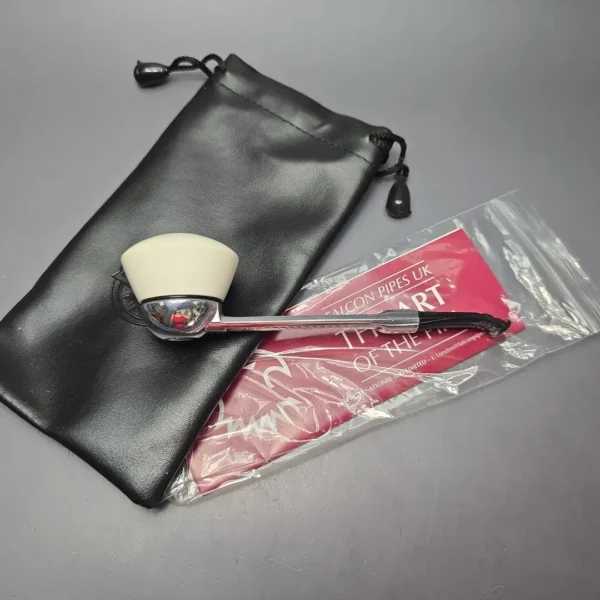 Falcon Chrome Curved Dental w/ MBSD Meerschaum Dublin Block Meerschaum Bowl Pipe, New - Image 14