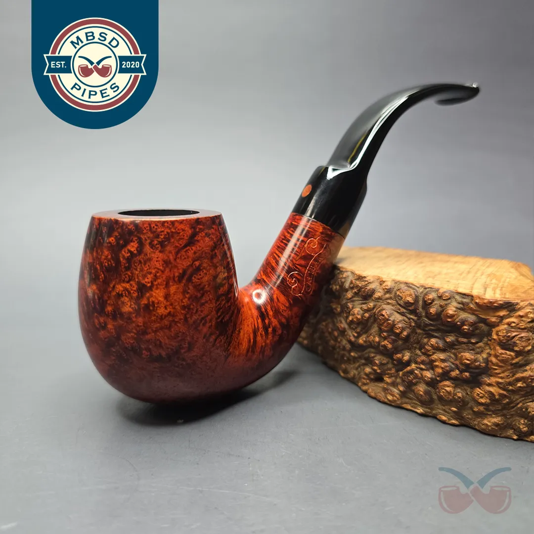 Calibano (Mastro de Paja) 101 S C2 Smooth Bent Billiard Estate Briar Pipe, Unsmoked