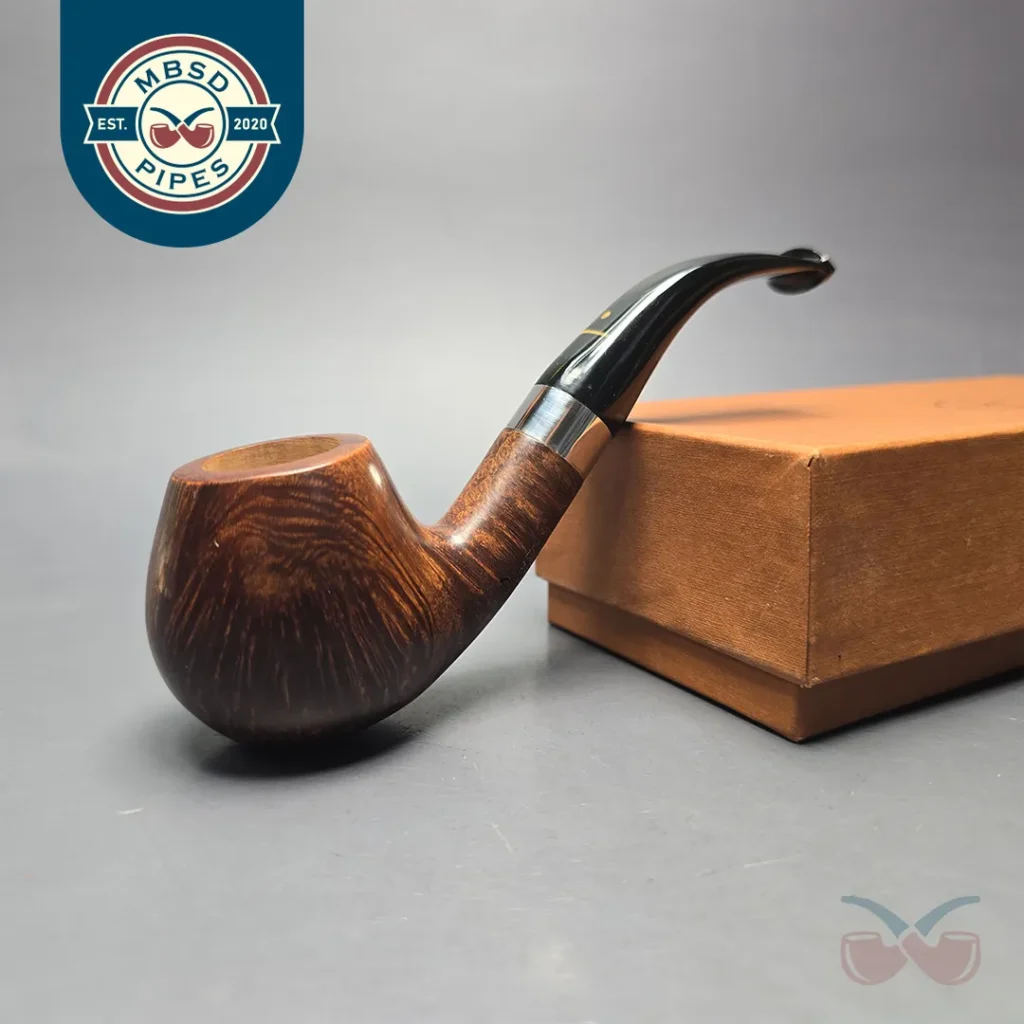 Pipa Croci Smooth Brandy w/ Silver Estate Briar Pipe, Unsmoked, 9mm