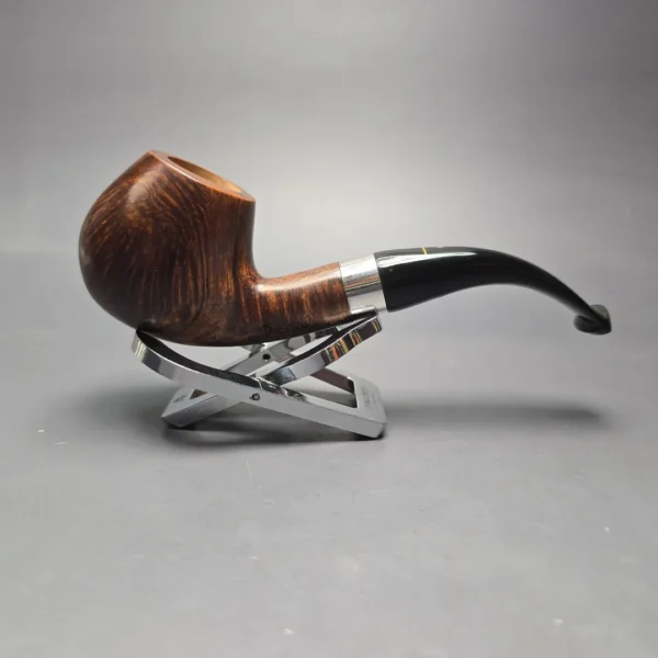 Pipa Croci Smooth Brandy w/ Silver Estate Briar Pipe, Unsmoked, 9mm - Image 3