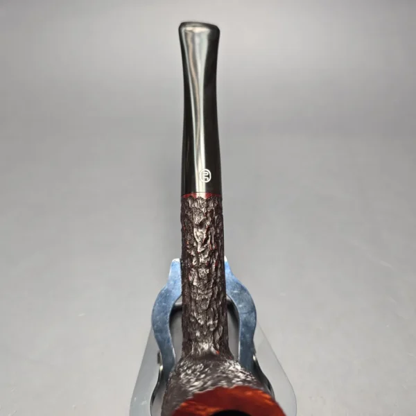 James Upshall Bark Group 6 Partially Rusticated Stack Billiard Estate Briar Pipe, Unsmoked - Image 7