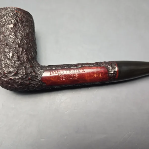 James Upshall Bark Group 6 Partially Rusticated Stack Billiard Estate Briar Pipe, Unsmoked - Image 10