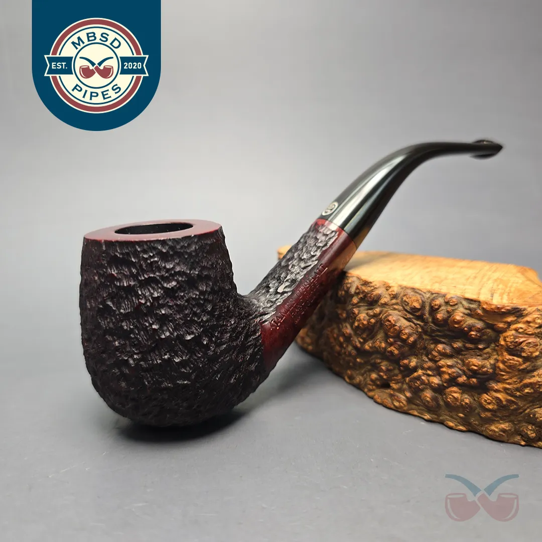 James Upshall Bark Group 6 Partially Rusticated Bent Billiard Estate Briar Pipe, Unsmoked
