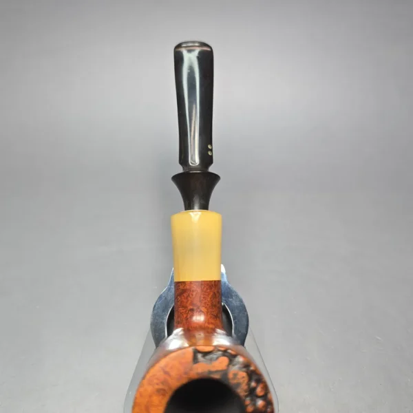Savinelli Nonpareil 9128 Smooth Billiard w/ Horn Estate Briar Pipe, Italian Estates - Image 8