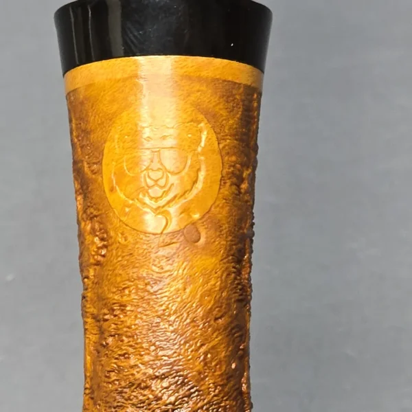 Papa Bear's Pipes by Tim Beaumont Sandblasted Apple w/ Spalted Poplar Handmade Briar Pipe, New - Image 5