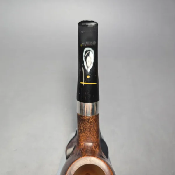 Pipa Croci Smooth Brandy w/ Silver Estate Briar Pipe, Unsmoked, 9mm - Image 9