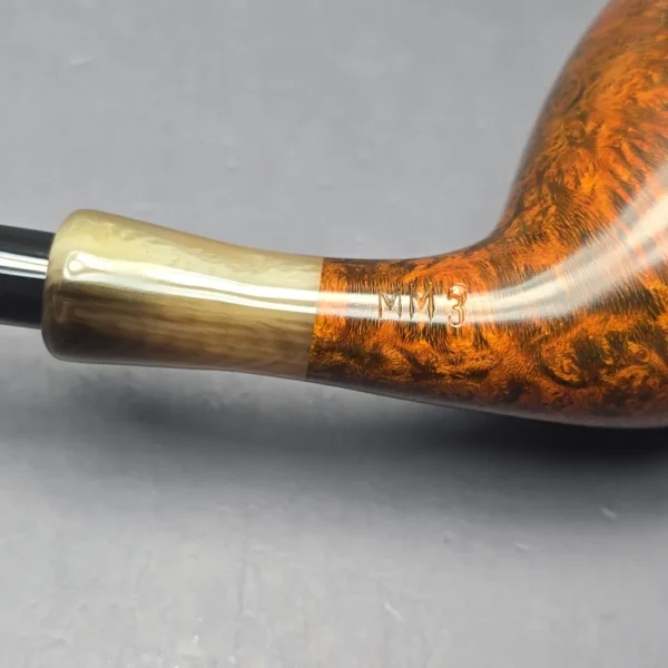 MBSD Briars Modern Masters 3 Smooth Tulip w/ Faux Horn Handmade Briar Pipe, New - Image 12