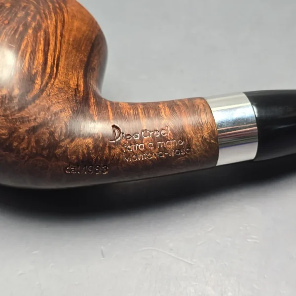 Pipa Croci Smooth Brandy w/ Silver Estate Briar Pipe, Unsmoked, 9mm - Image 12