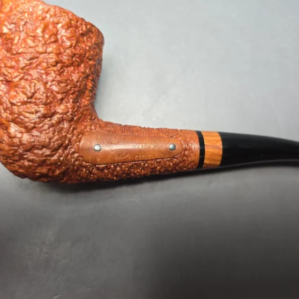 Castello Sea Rock Briar Great Line Rusticated Dublin w/ Briar Inlay Estate Briar Pipe, Italian Estates - Image 5