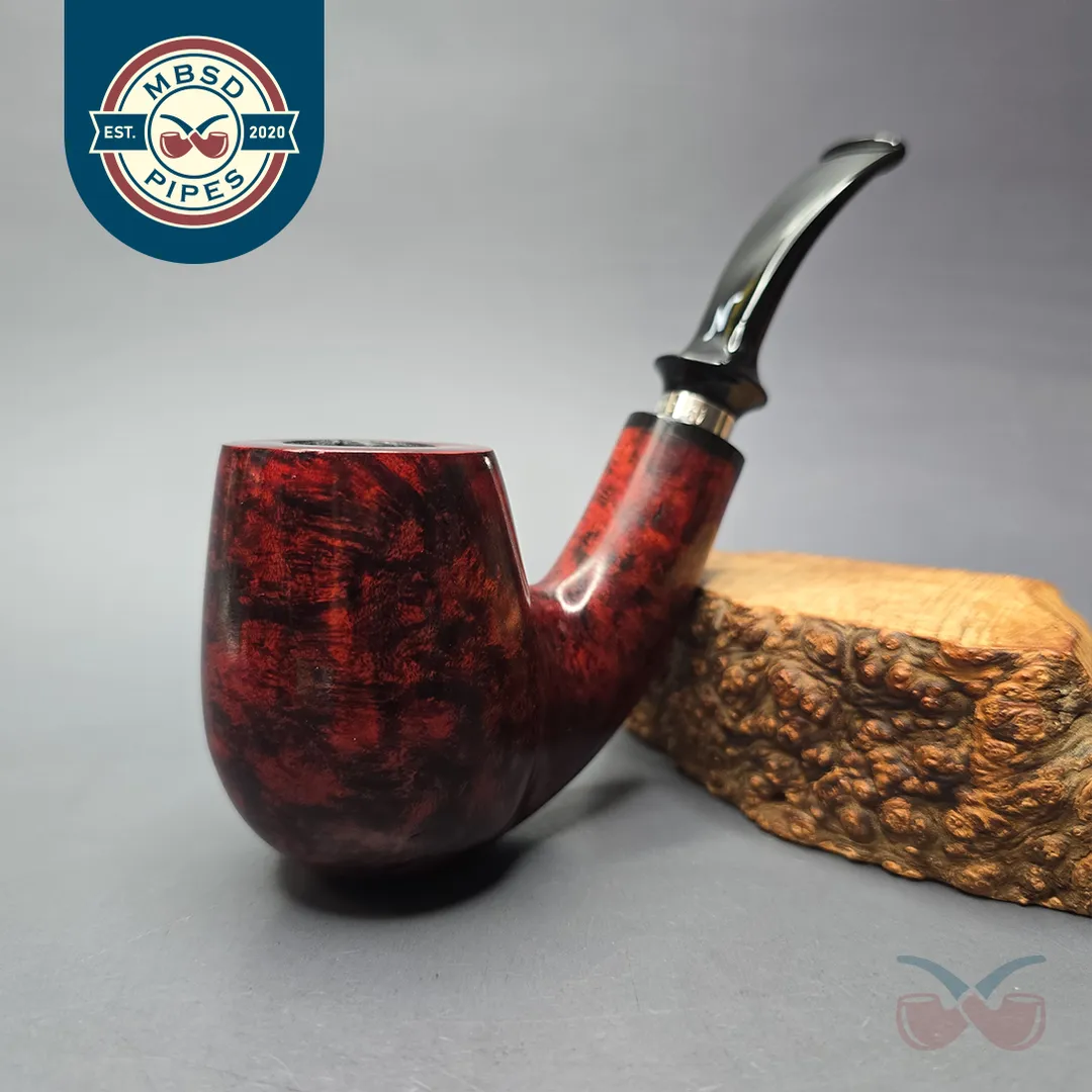Nording Giant Classic A Smooth Bent Billiard w/ Silver Estate Briar Pipe, Unsmoked