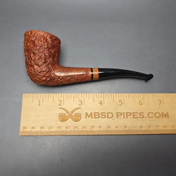 Castello Sea Rock Briar Great Line Rusticated Dublin w/ Briar Inlay Estate Briar Pipe, Italian Estates - Image 4