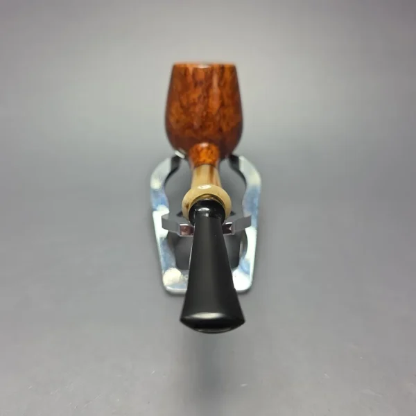 Brentegani Smooth Contrast Brandy w/ Horn Handmade Briar Pipe, New - Image 5