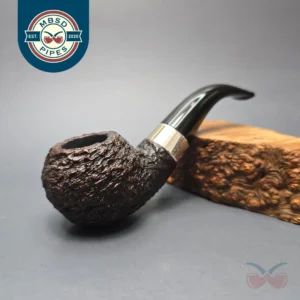 Peterson (c.1945-63) Donegal Rocky 999 Rusticated Bullmoose Rhodesian w/ Silver Estate Briar Pipe, Irish Estates