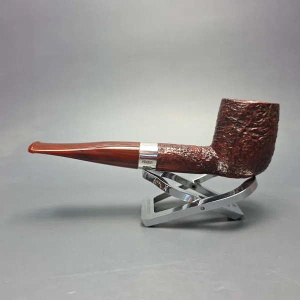 Peterson Irish Harp 106 Sandblasted Billiard w/ Silver Briar Pipe, New - Image 5
