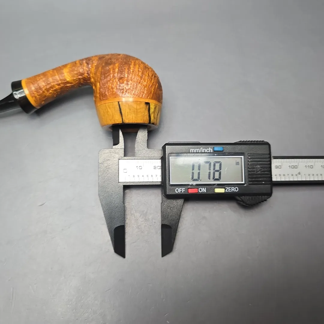 Papa Bear's Pipes by Tim Beaumont Sandblasted Apple w/ Spalted Poplar Handmade Briar Pipe, New - Image 2