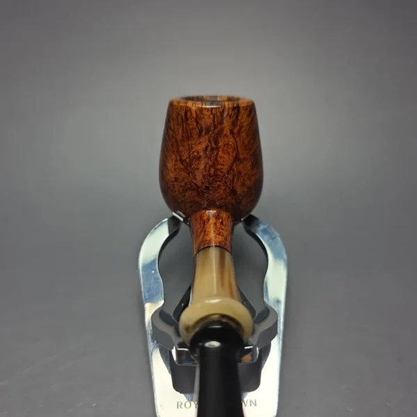 Brentegani Smooth Contrast Brandy w/ Horn Handmade Briar Pipe, New - Image 7