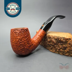 Calibano (Mastro de Paja) 107 S C4 Sandblasted Bent Billiard Estate Briar Pipe, Unsmoked