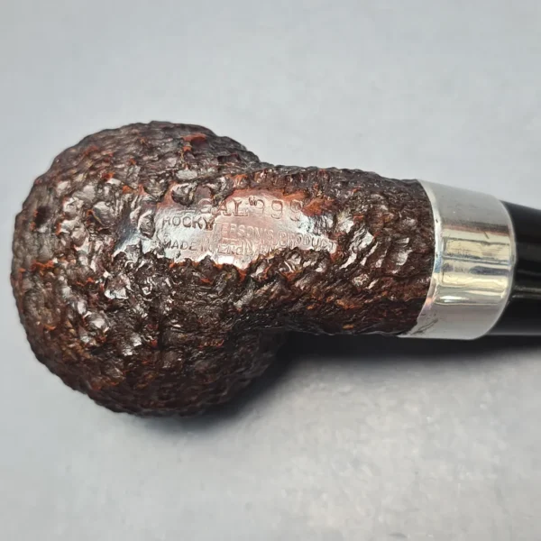 Peterson (c.1945-63) Donegal Rocky 999 Rusticated Bullmoose Rhodesian w/ Silver Estate Briar Pipe, Irish Estates - Image 11