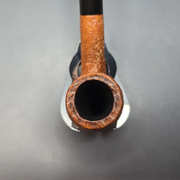 Sasieni Family Era (c.1960-79) Four Dot Ruff Root Viscount Lascelles S XS Sandblasted Bent Billiard Estate Briar Pipe, English Estates - Image 6