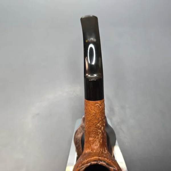 Sasieni Family Era (c.1960-79) Four Dot Ruff Root Viscount Lascelles S XS Sandblasted Bent Billiard Estate Briar Pipe, English Estates - Image 7