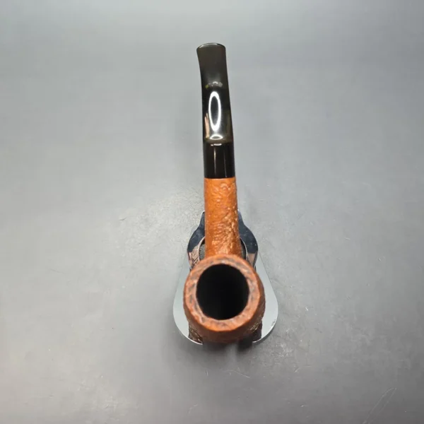 Sasieni Family Era (c.1960-79) Four Dot Ruff Root Viscount Lascelles S XS Sandblasted Bent Billiard Estate Briar Pipe, English Estates - Image 8