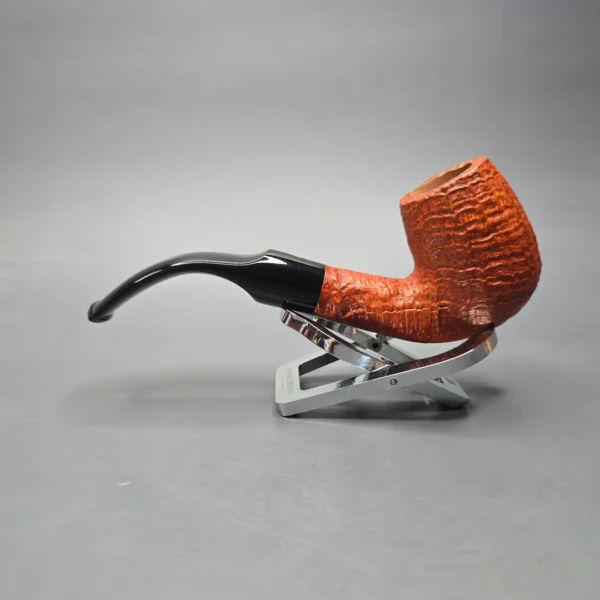 Calibano (Mastro de Paja) 107 S C4 Sandblasted Bent Billiard Estate Briar Pipe, Unsmoked - Image 9