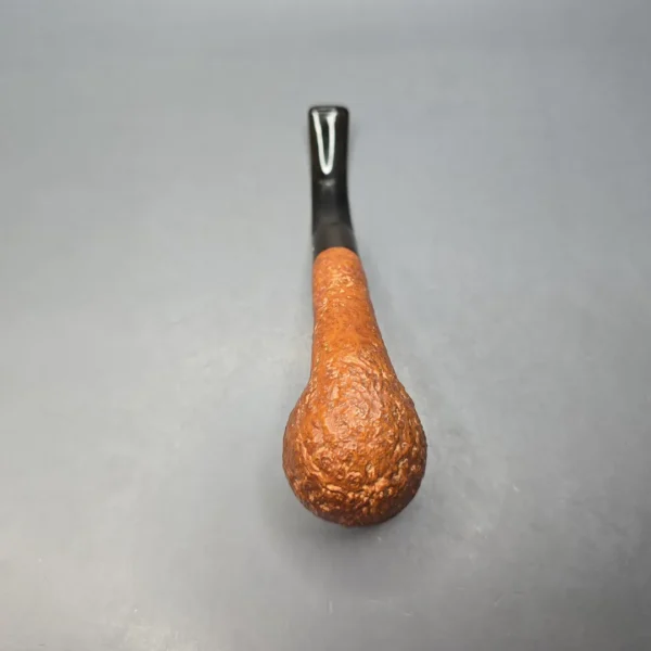 Sasieni Family Era (c.1960-79) Four Dot Ruff Root Viscount Lascelles S XS Sandblasted Bent Billiard Estate Briar Pipe, English Estates - Image 9