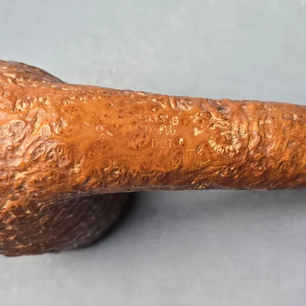 Sasieni Family Era (c.1960-79) Four Dot Ruff Root Viscount Lascelles S XS Sandblasted Bent Billiard Estate Briar Pipe, English Estates - Image 10