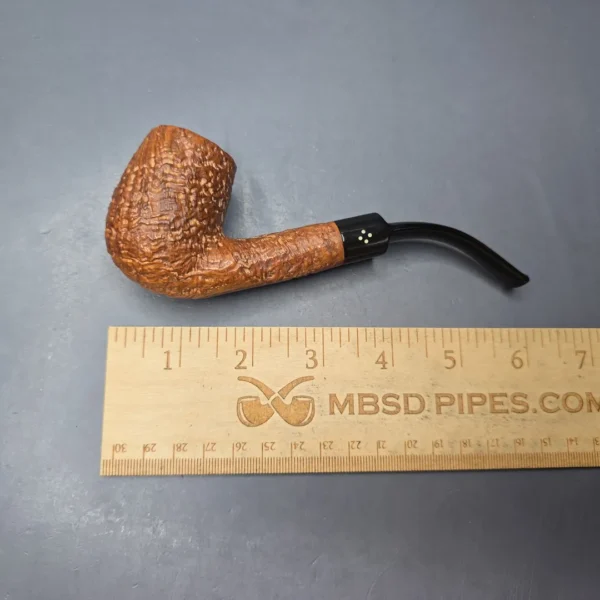 Sasieni Family Era (c.1960-79) Four Dot Ruff Root Viscount Lascelles S XS Sandblasted Bent Billiard Estate Briar Pipe, English Estates - Image 12