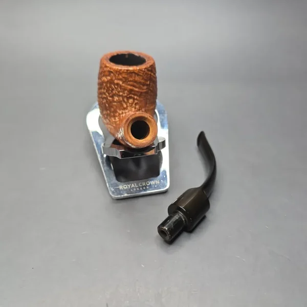 Sasieni Family Era (c.1960-79) Four Dot Ruff Root Viscount Lascelles S XS Sandblasted Bent Billiard Estate Briar Pipe, English Estates - Image 14