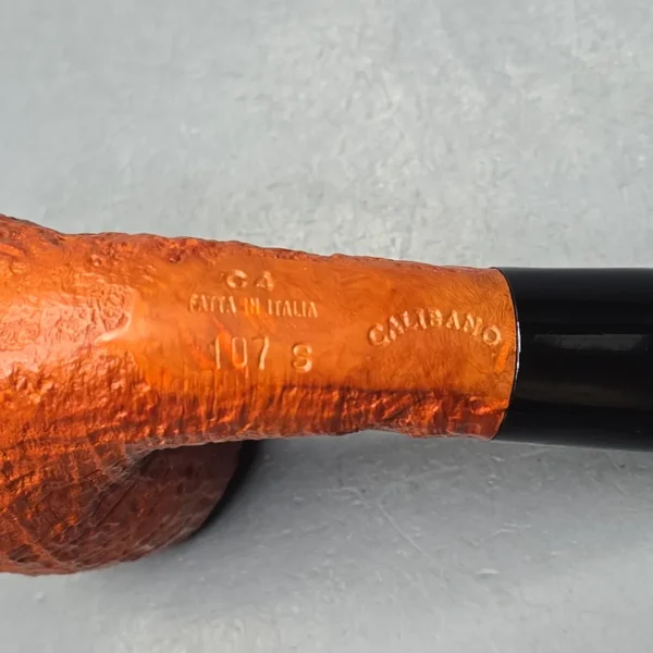 Calibano (Mastro de Paja) 107 S C4 Sandblasted Bent Billiard Estate Briar Pipe, Unsmoked - Image 5