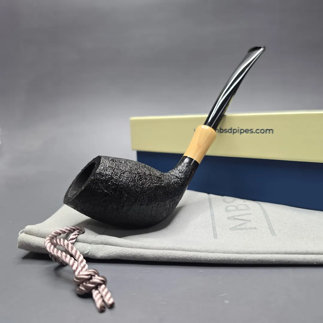MBSD Briars Modern Masters 3 Sandblasted Tulip w/ Boxwood Handmade Briar Pipe, New - Image 2