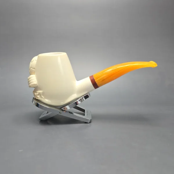 MBSD Meerschaum Deluxe World Cup 2026 Carved Brandy Block Meerschaum Pipe, Briar-Mortise, New - Image 3