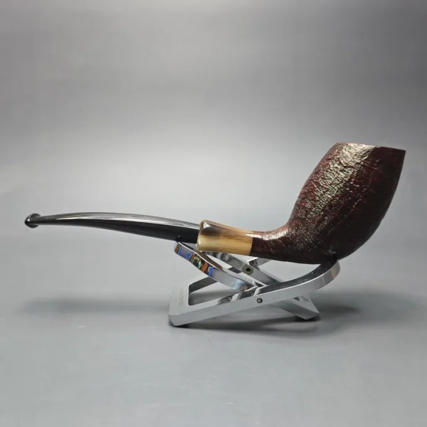 MBSD Briars Modern Masters 3 Sandblasted Tulip w/ Faux Horn Handmade Briar Pipe, New - Image 5