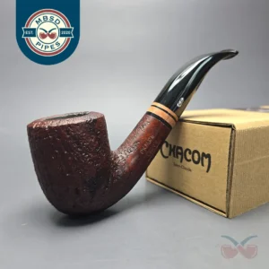 Chacom Erica 1205 Sandblasted Bent Billiard Estate Briar Pipe, Unsmoked
