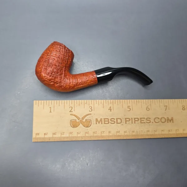 Calibano (Mastro de Paja) 107 S C4 Sandblasted Bent Billiard Estate Briar Pipe, Unsmoked - Image 4