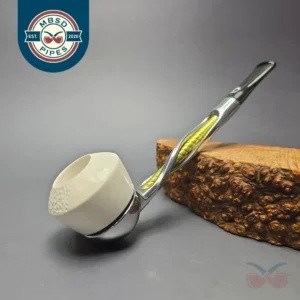 Falcon Shillelagh Green w/ MBSD Meerschaum Dublin Block Meerschaum Bowl Pipe, New