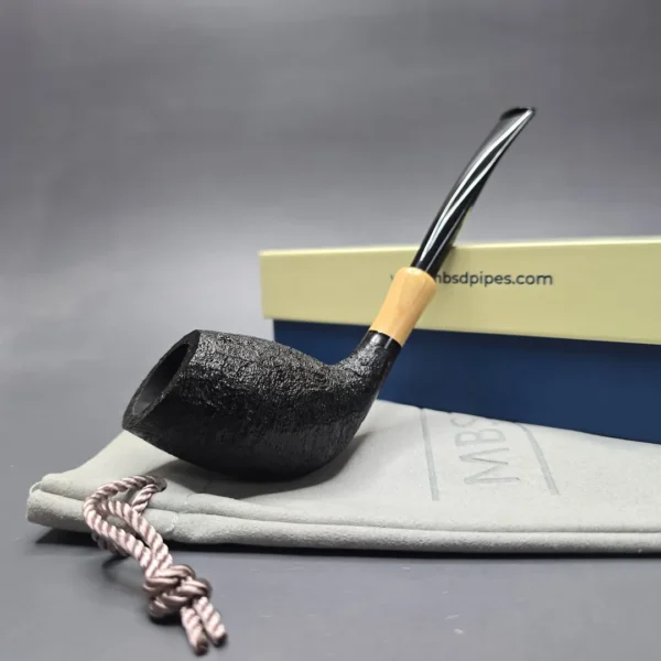 MBSD Briars Modern Masters 3 Sandblasted Tulip w/ Boxwood Handmade Briar Pipe, New - Image 3