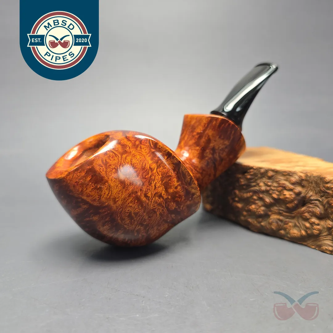Peter Toth Smooth Asymmetric Blowfish Handmade Briar Pipe, New