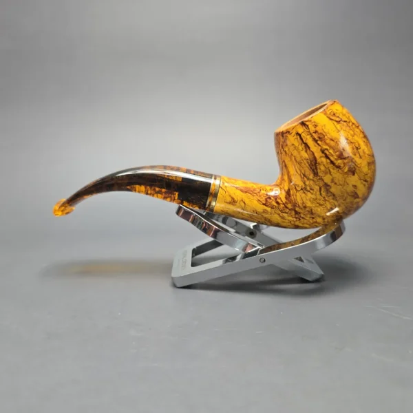 Chacom Atlas Yellow 42 Smooth Bent Billiard Estate Briar Pipe, Unsmoked - Image 3