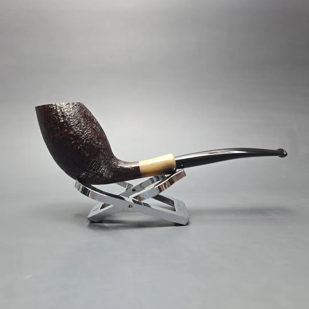 MBSD Briars Modern Masters 3 Sandblasted Tulip w/ Faux Horn Handmade Briar Pipe, New - Image 2