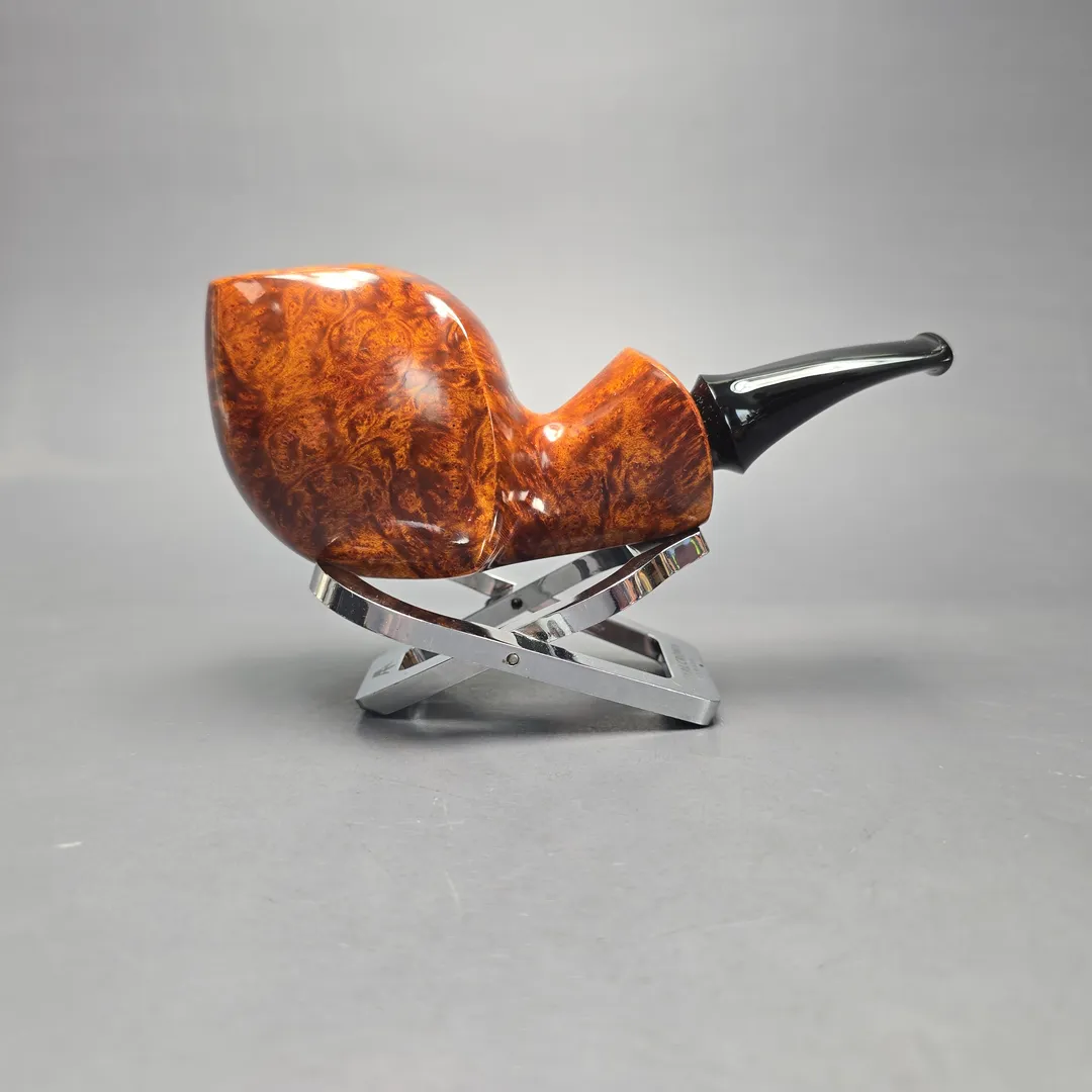 Peter Toth Smooth Asymmetric Blowfish Handmade Briar Pipe, New - Image 2
