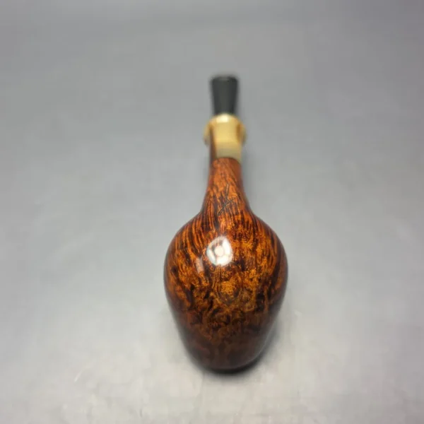 Brentegani Smooth Contrast Brandy w/ Horn Handmade Briar Pipe, New - Image 9