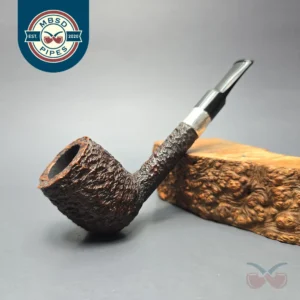 Peterson (c.1945-63) Donegal Rocky 53 EX Rusticated Lovat w/ Silver Estate Briar Pipe, Irish Estates