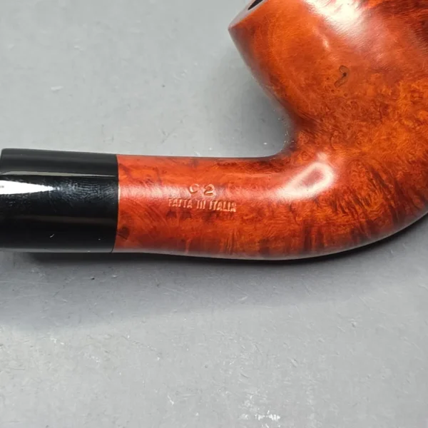 Calibano (Mastro de Paja) 107 C2 Smooth Bent Billiard Estate Briar Pipe, Unsmoked - Image 12