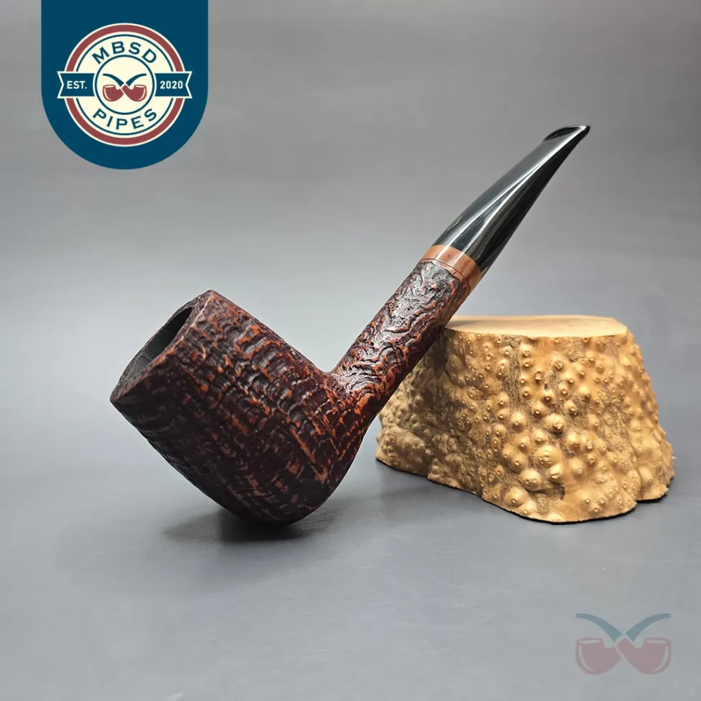 Brebbia 710 Jumbo Magnum Sandblasted Billiard Estate Briar Pipe, Unsmoked