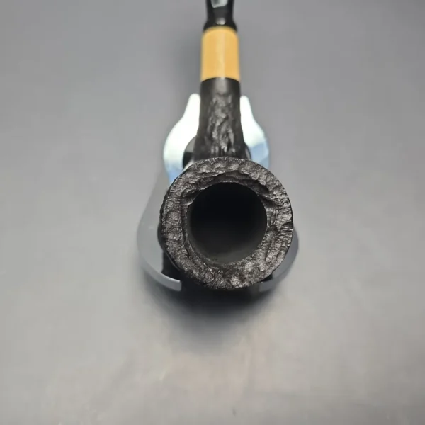 MBSD Briars by Piero Vitale Black Rusticated Billiard w/ Boxwood, Briar Pipe, New - Image 7