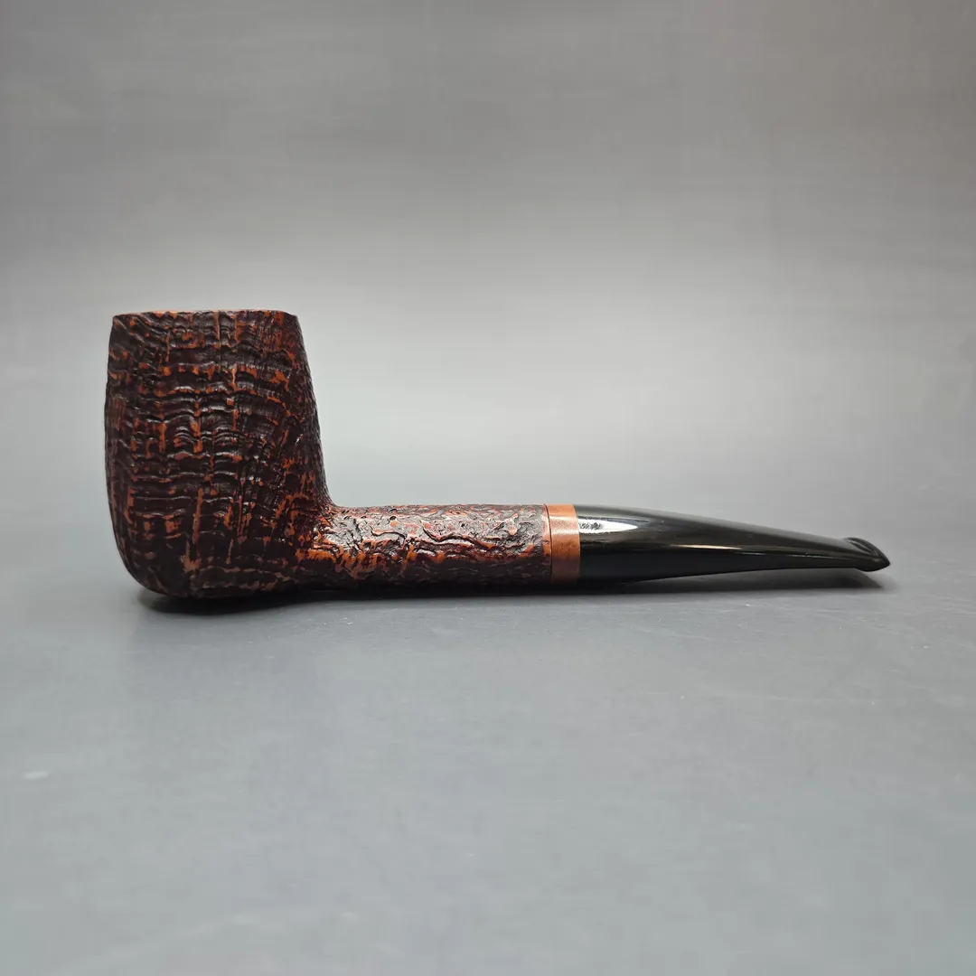 Brebbia 710 Jumbo Magnum Sandblasted Billiard Estate Briar Pipe, Unsmoked - Image 2