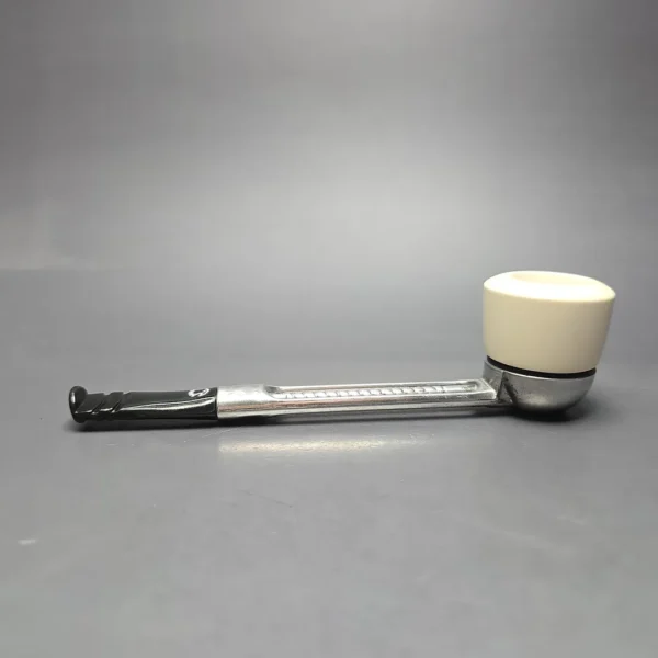 Falcon Chrome Dental w/ MBSD Meerschaum Dublin Block Meerschaum Bowl Pipe, New - Image 4